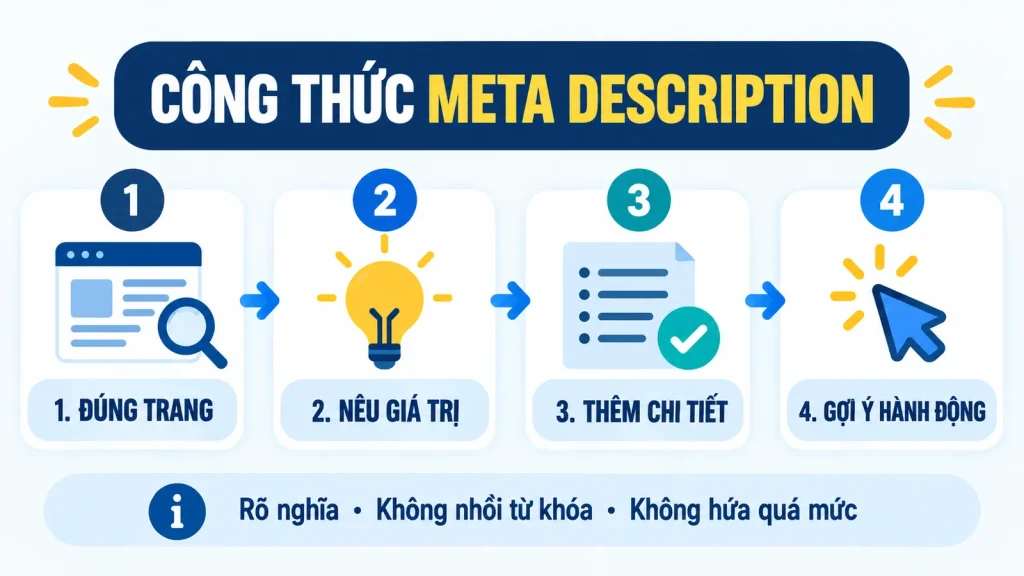 Bốn bước viết Meta Description rõ nghĩa và hữu ích