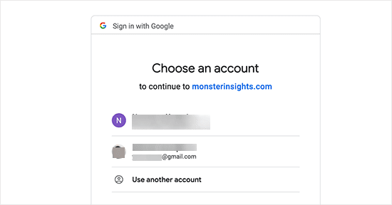 nhập hoặc chọn tài khoản Google
