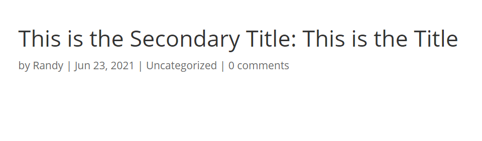 Secondary Title