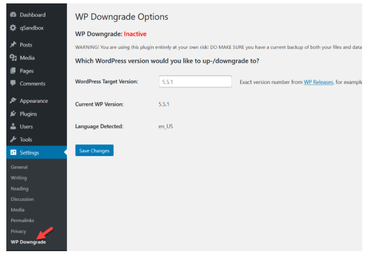 Downgrade wordpress: cách hạ phiên bản wordpress