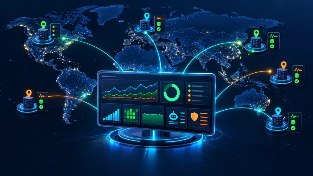 Bảng giám sát tốc độ, cache, uptime và bot access theo nhiều khu vực