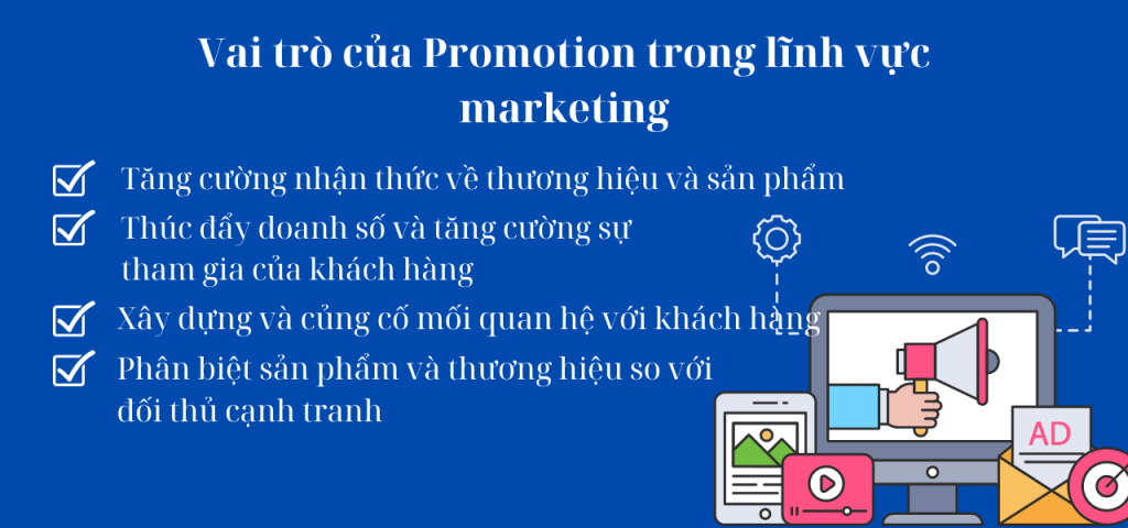 Vai trò của Promotion trong lĩnh vực marketing