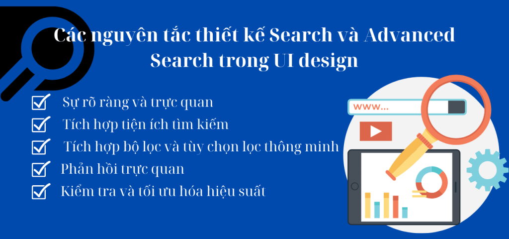 Các nguyên tắc thiết kế Search và Advanced Search trong UI design