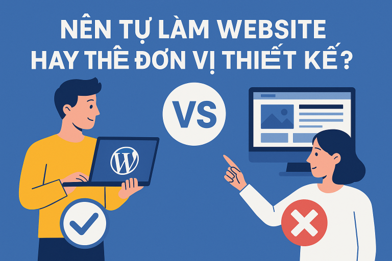 So sánh tự làm website và thuê đơn vị thiết kế theo chi phí, thời gian, năng lực và rủi ro