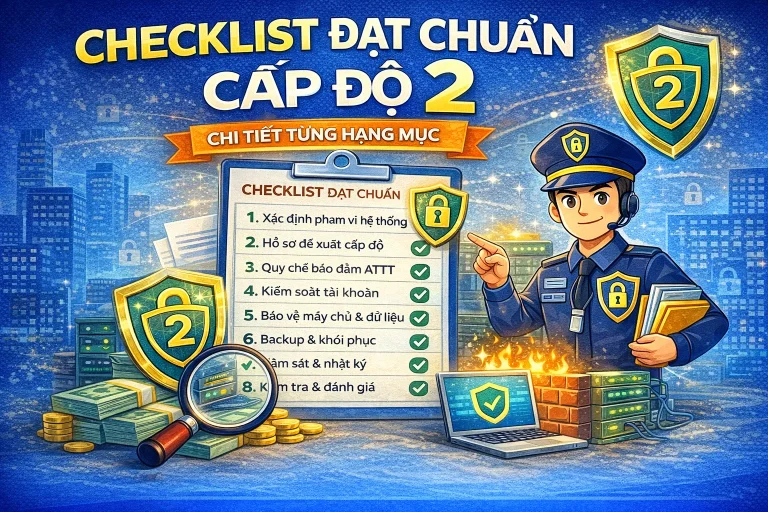 Checklist ATTT cấp độ 2: hồ sơ, kỹ thuật và bằng chứng
