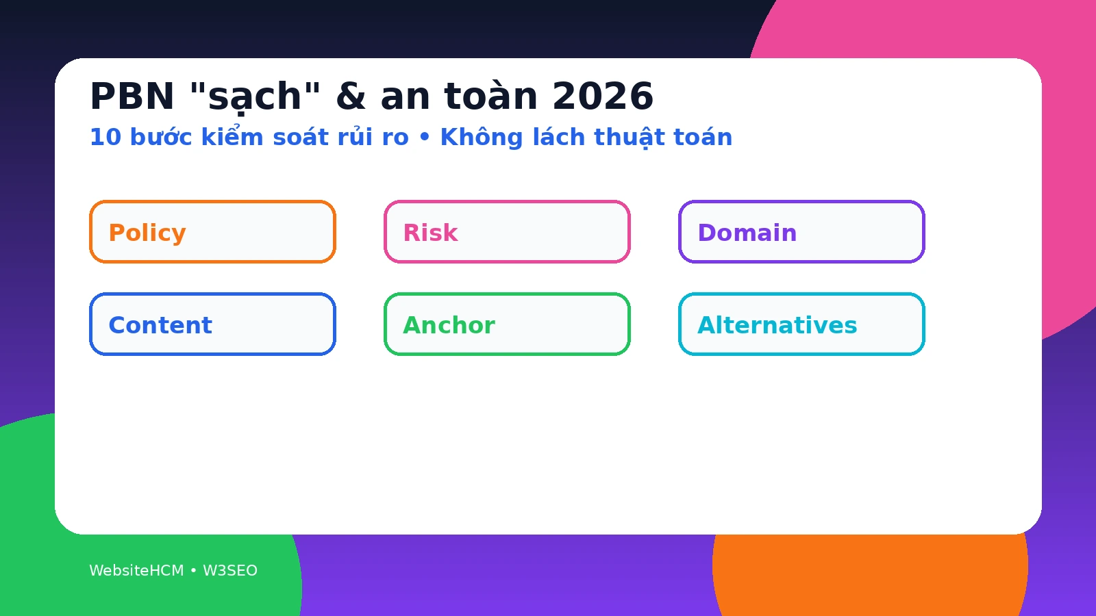 Đánh giá rủi ro PBN sạch theo mục đích nội dung domain liên kết và vận hành