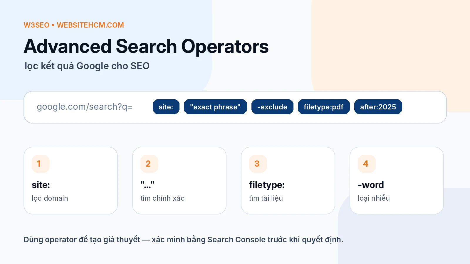 Sơ đồ Advanced Search Operators giúp lọc kết quả Google cho SEO