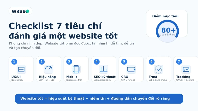 Checklist 7 tiêu chí đánh giá một website tốt cho doanh nghiệp