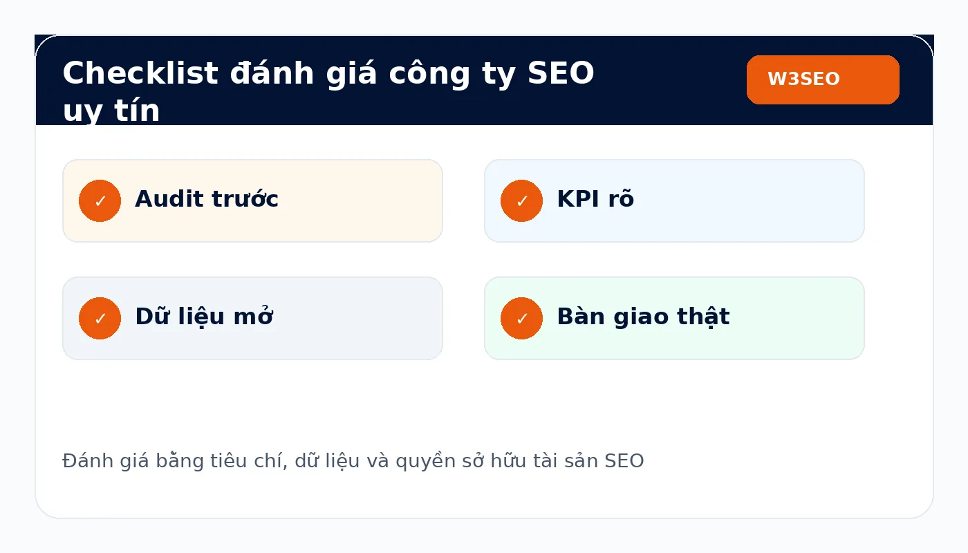Checklist đánh giá công ty SEO uy tín
