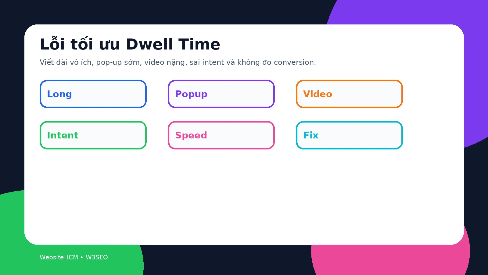 Lỗi thường gặp khi tối ưu Dwell Time