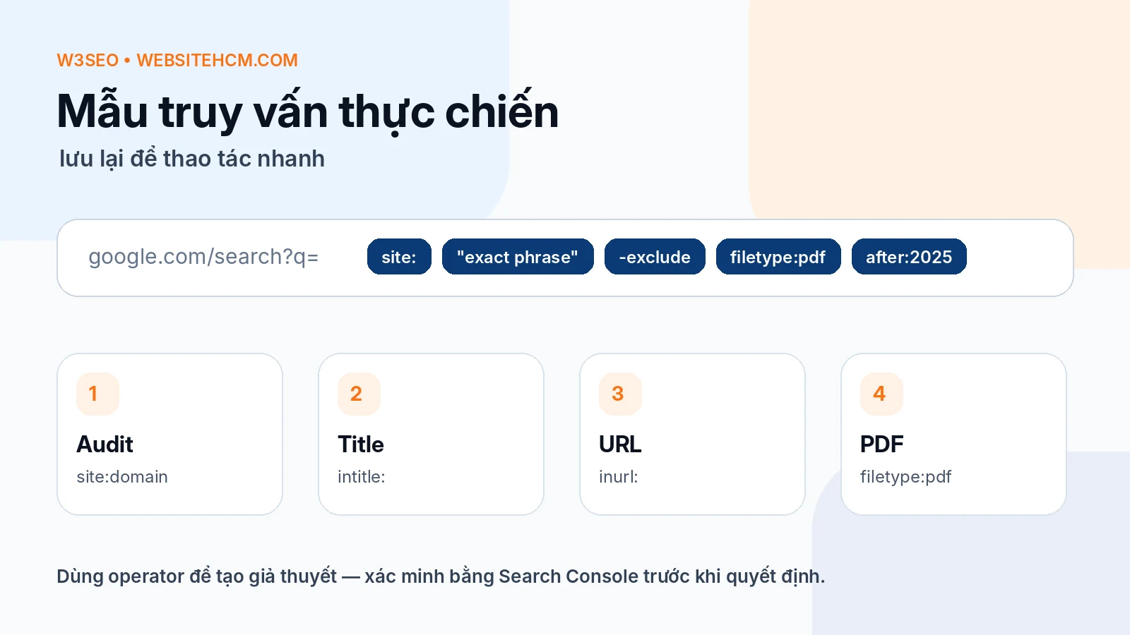 Checklist mẫu truy vấn Advanced Search Operators cho SEO