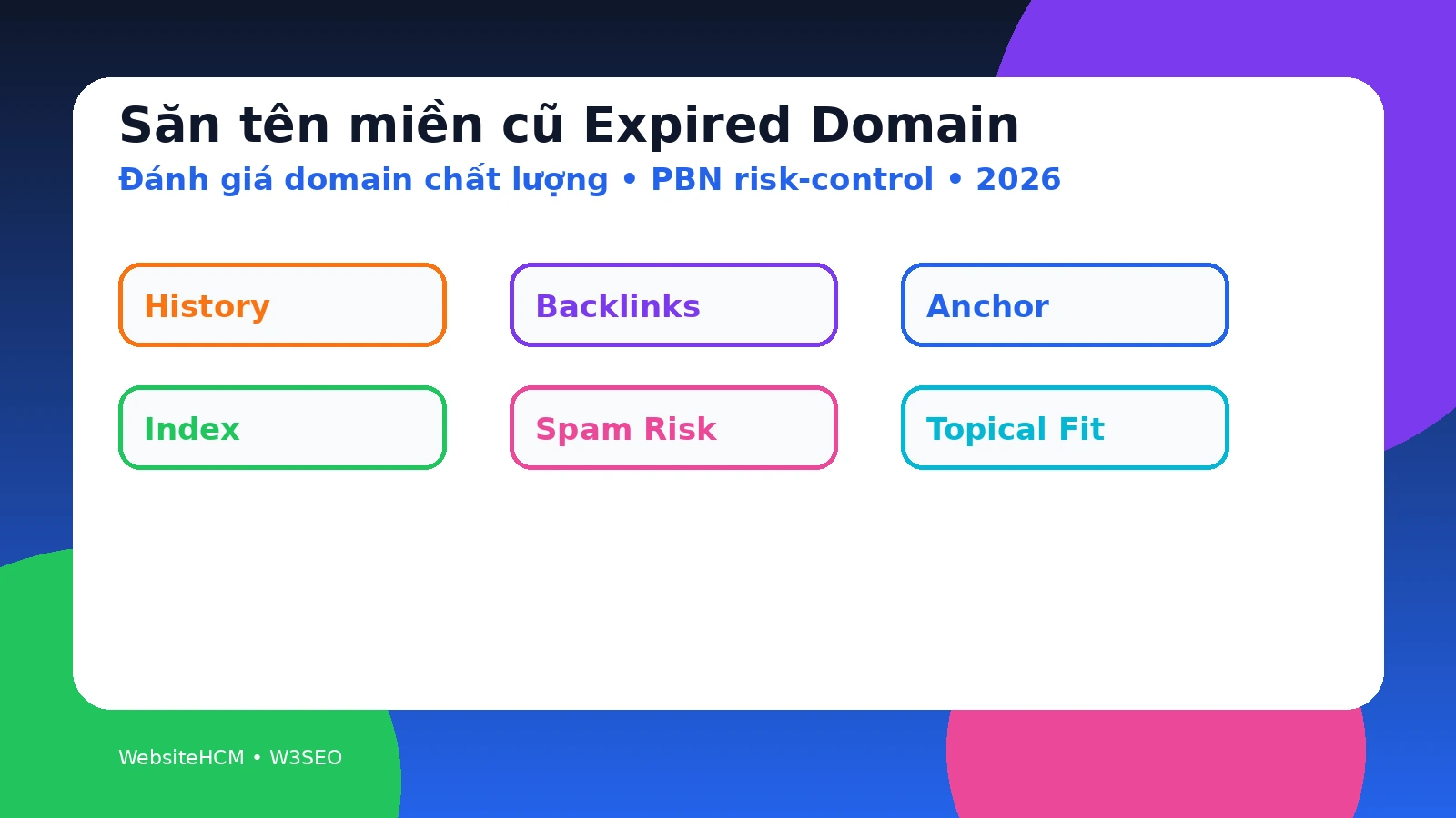 Đánh giá expired domain theo lịch sử chủ đề backlink anchor index và rủi ro SEO