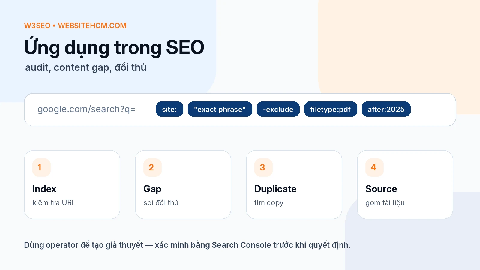 Quy trình ứng dụng search operators để audit SEO và nghiên cứu đối thủ