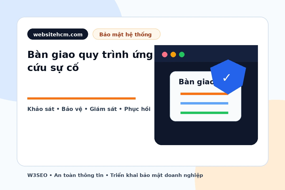 Bàn giao quy trình ứng cứu sự cố bảo mật và vận hành sau triển khai