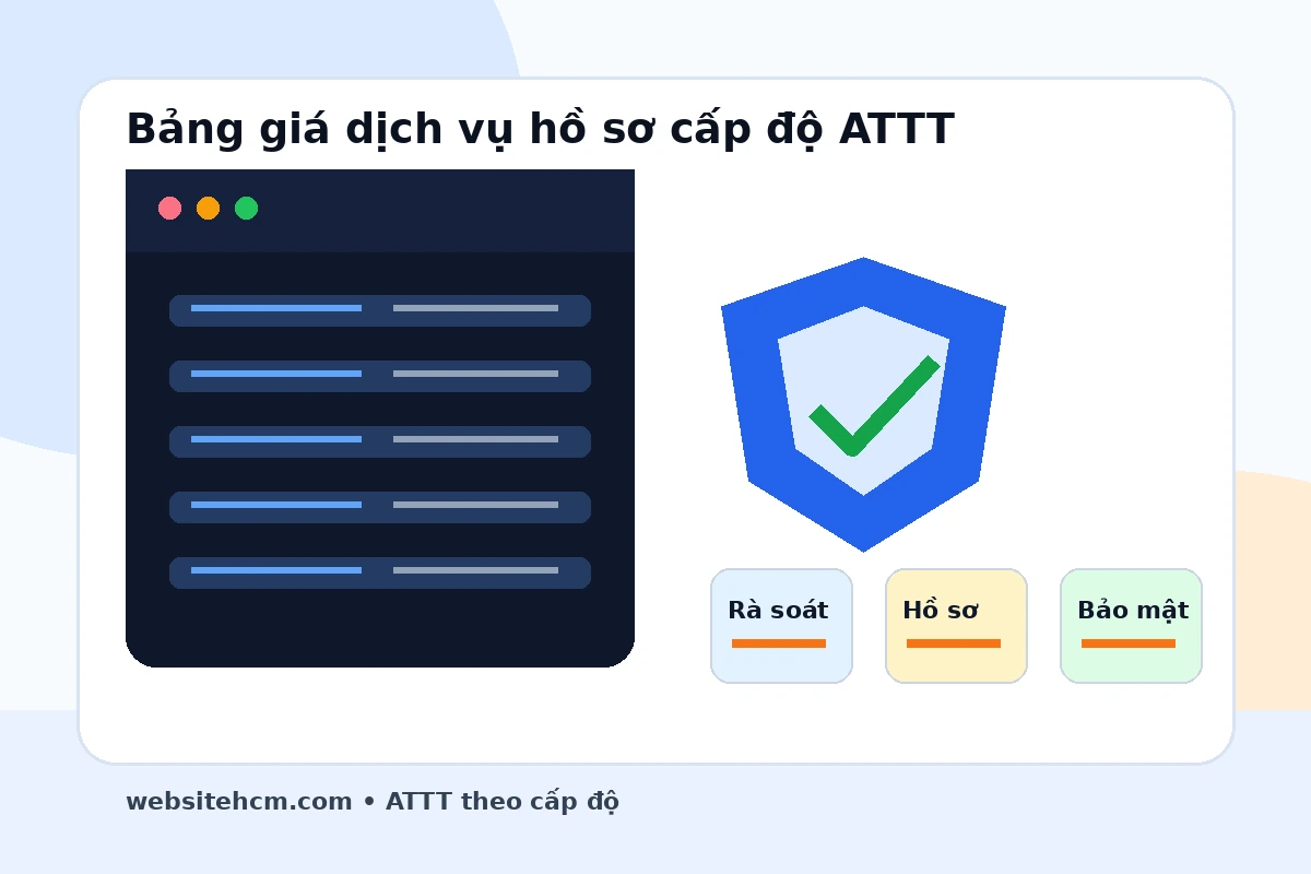 Bảng giá dịch vụ lập hồ sơ cấp độ an toàn thông tin