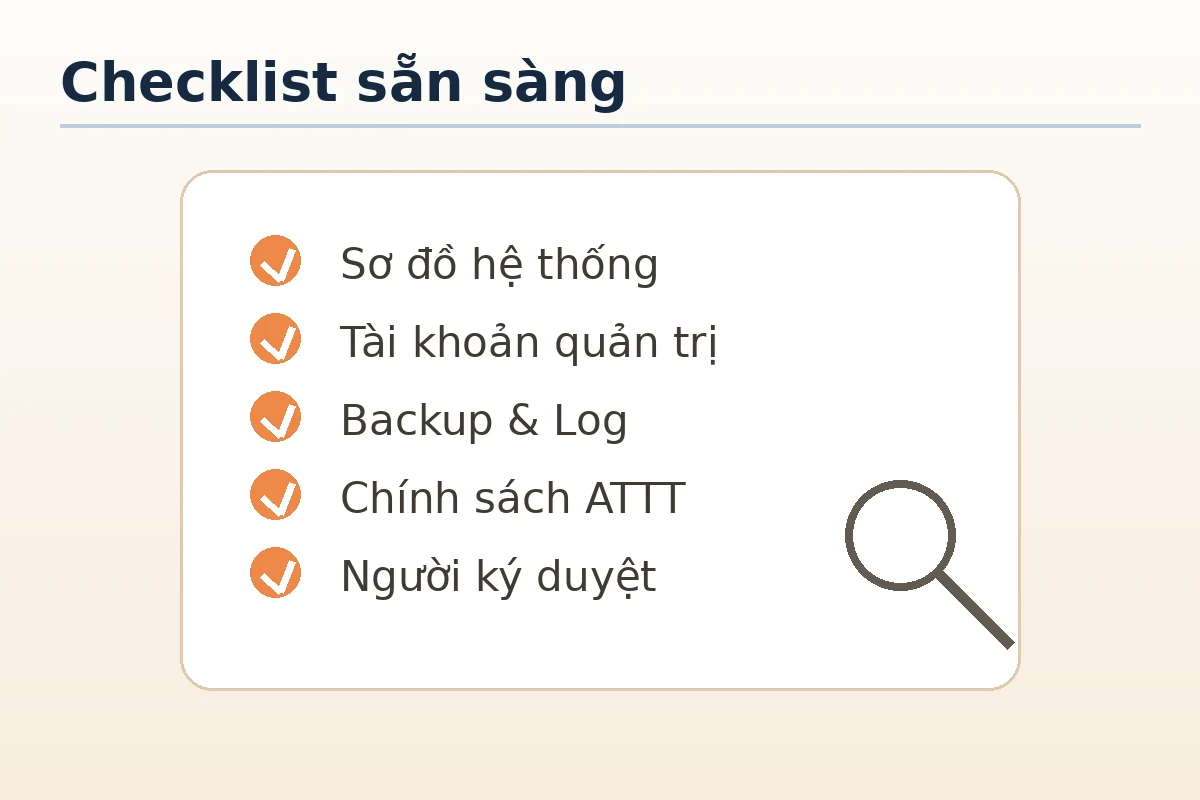 Checklist sẵn sàng trước khi lập hồ sơ cấp độ 2