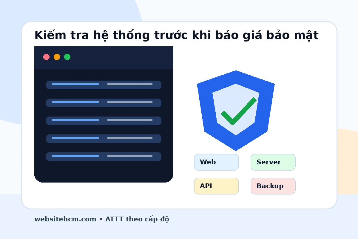 Kiểm tra hệ thống trước khi báo giá triển khai bảo mật