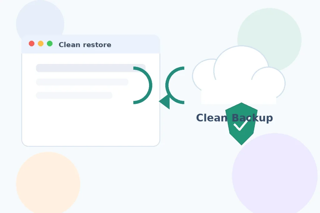 Minh họa phục hồi website sạch từ bản backup trong kế hoạch Disaster Recovery