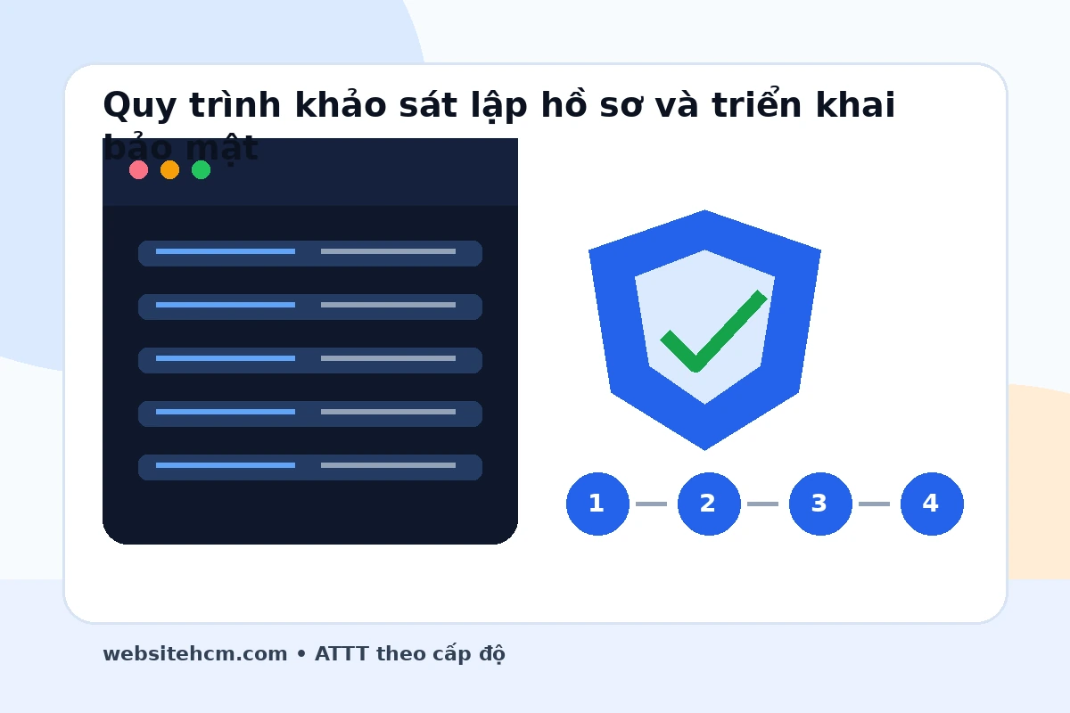 Quy trình khảo sát lập hồ sơ đề xuất cấp độ và triển khai bảo mật