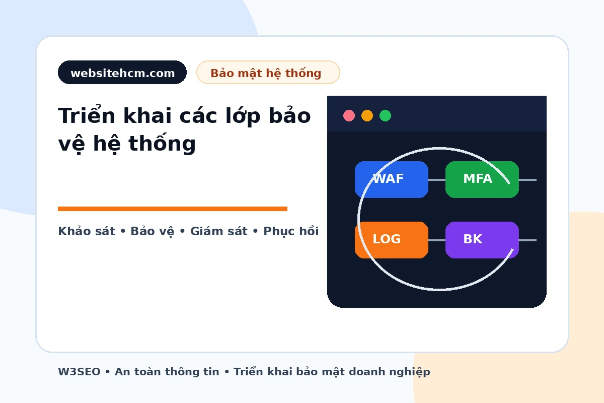 Triển khai WAF hardening backup log và monitoring cho hệ thống
