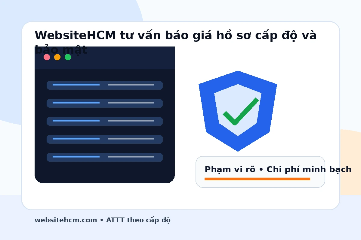 WebsiteHCM tư vấn báo giá hồ sơ đề xuất cấp độ và triển khai bảo mật minh bạch