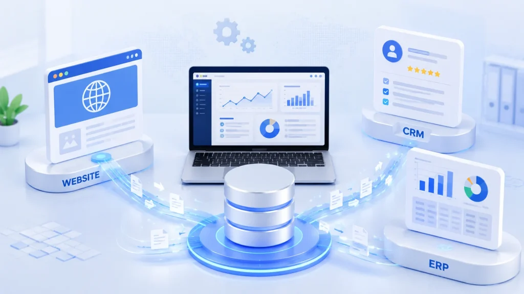 Data reconciliation between website CRM and ERP systems