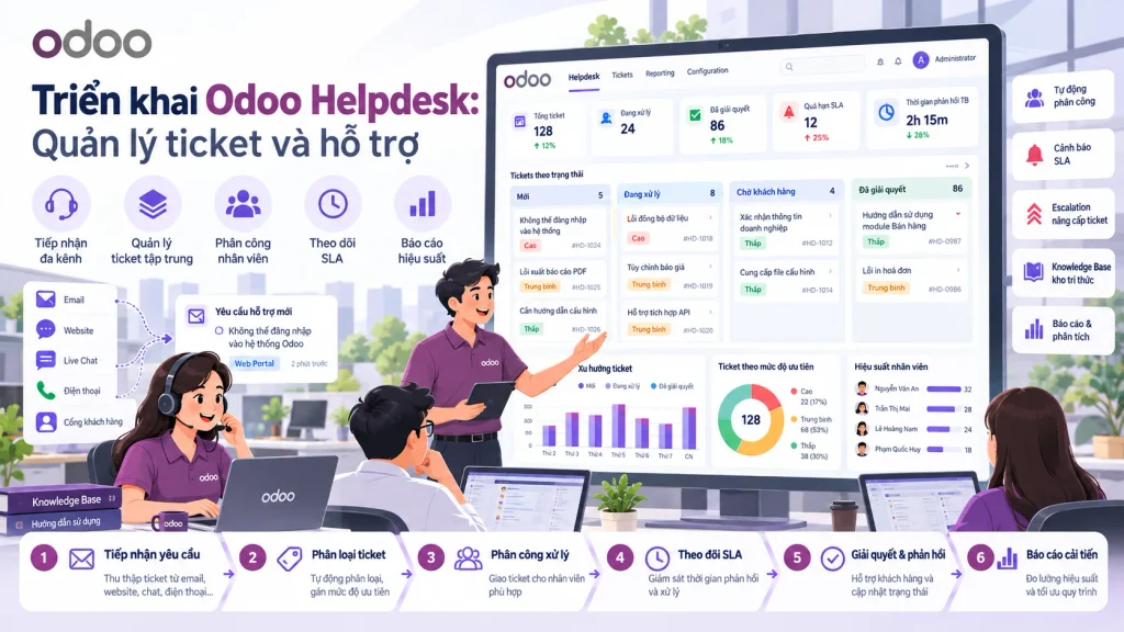 Triển khai Odoo Helpdesk: Quản lý ticket và hỗ trợ