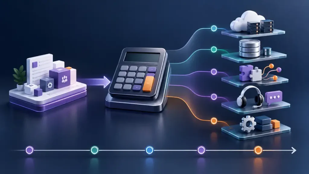 Minh họa chi phí đầu tư ban đầu và chi phí vận hành trong TCO Odoo