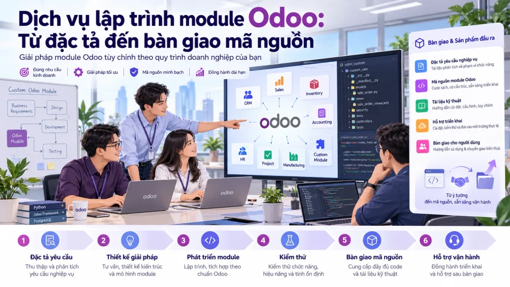 Dịch vụ lập trình module Odoo: Từ đặc tả đến bàn giao mã nguồn