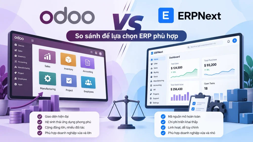 Odoo vs ERPNext: So sánh để lựa chọn ERP phù hợp